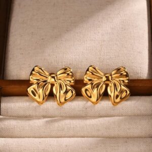 Textured Bow Earrings