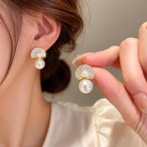 Crystal Pearl Drop Stud