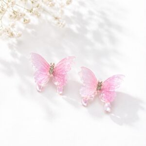 Pink Butterfly Earrings