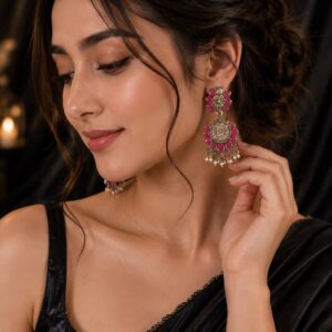 Pink Petal Charm Earrings