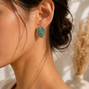 Ocean Leaf Studs