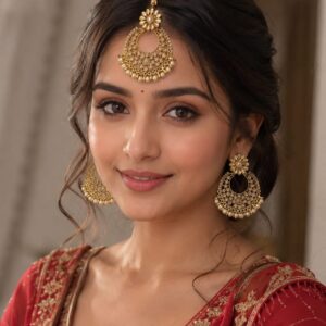 Golden Earring Set with Mangtika