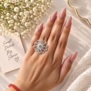 Spiral Blossom Adjustable Ring
