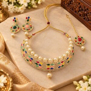 Multicolored Meenakari Necklace Set