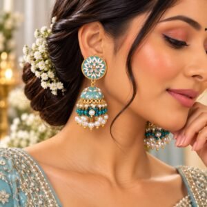 Gulnaar Royal Jhumka - Blue