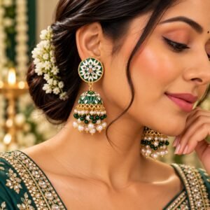 Gulnaar Royal Jhumka - Green