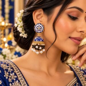 Gulnaar Royal Jhumka - Royal Blue