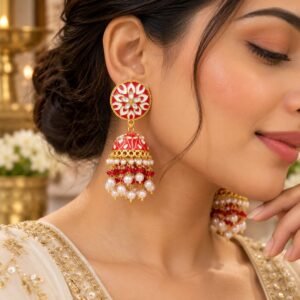 Gulnaar Royal Jhumka - Red